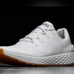 No Bull White Athletic Sneakers with Gum Sole